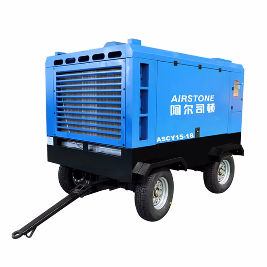Heavy Duty 185cfm 41kw Single Diesel Engine Portable Air Compressor