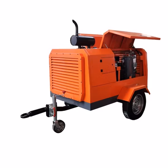 Diesel Screw 185 Cfm Portable Air Compressor for Jack Hammer
