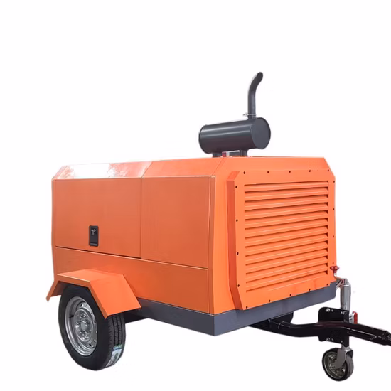 Diesel Screw 185 Cfm Portable Air Compressor for Jack Hammer