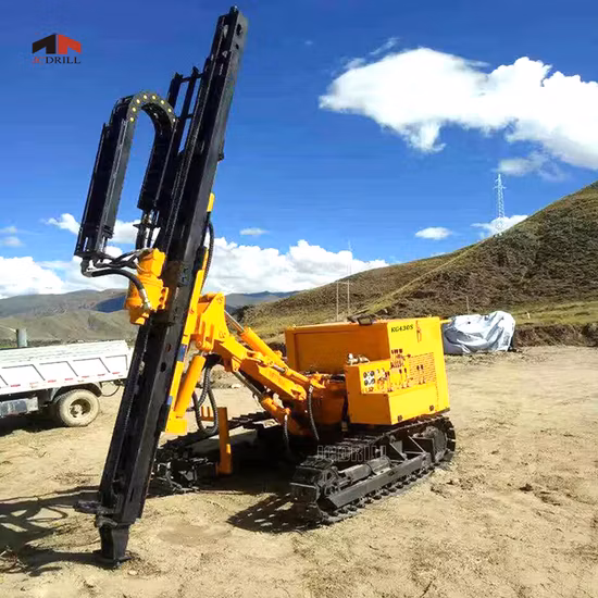 Martillo minero integrado abajo de la plataforma de perforación de superficie del equipo de perforación DTH