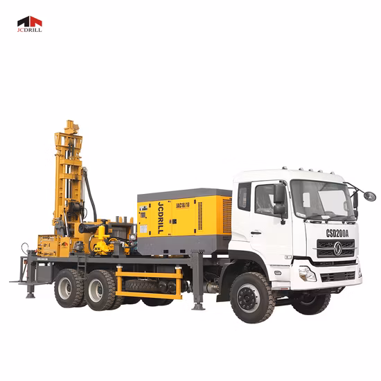 (CSD200A) Precio de fábrica Máquina perforadora de pozo montada en camión de 300 m de profundidad Equipos de perforación rotativa de petróleo Equipos de perforación de pozos de agua
